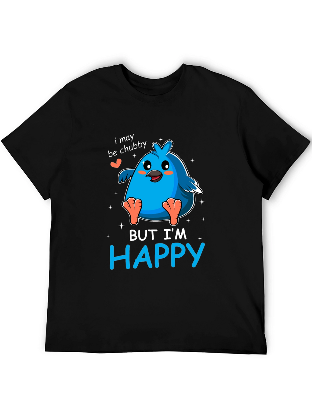 Chubby Bird Happy Graphic Tee - Black