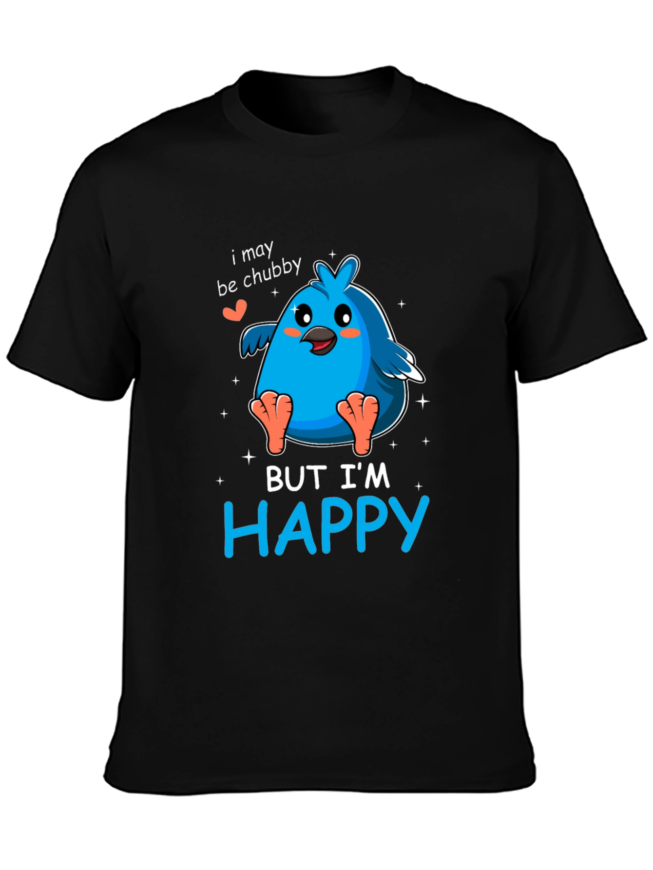 Chubby Bird Happy Graphic Tee - Black