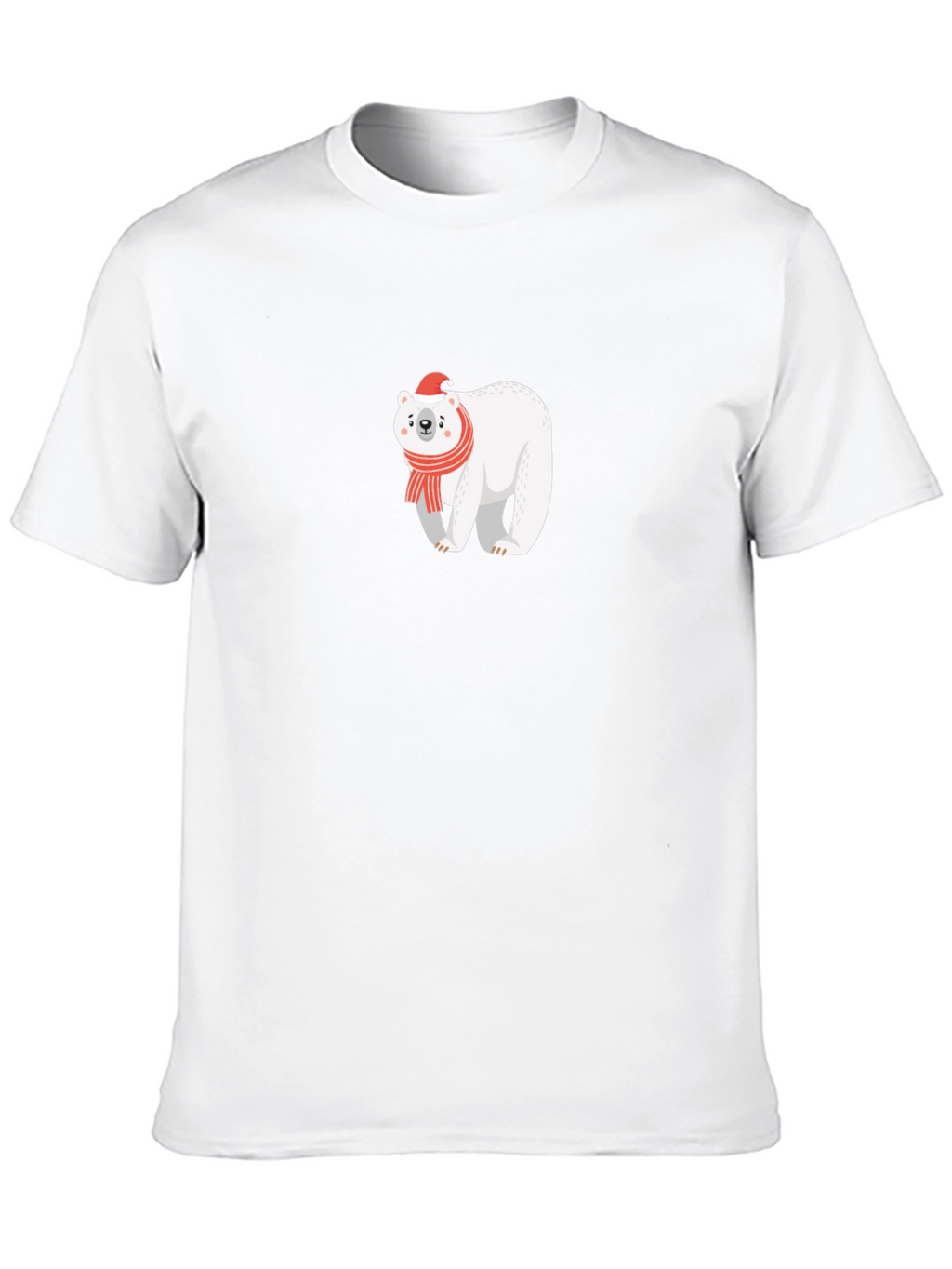 Festive Polar Bear Graphic Tee - Holiday Style