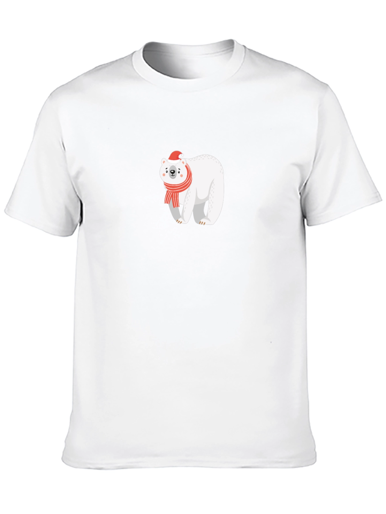 Festive Polar Bear Graphic Tee - Holiday Style