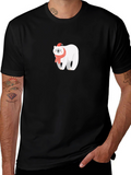 Festive Polar Bear Graphic Tee - Holiday Style