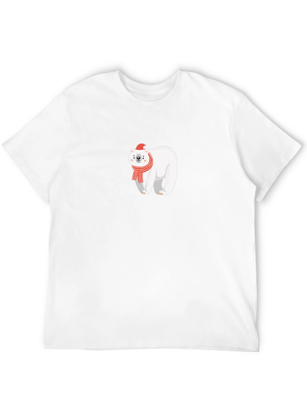Festive Polar Bear Graphic Tee - Holiday Style