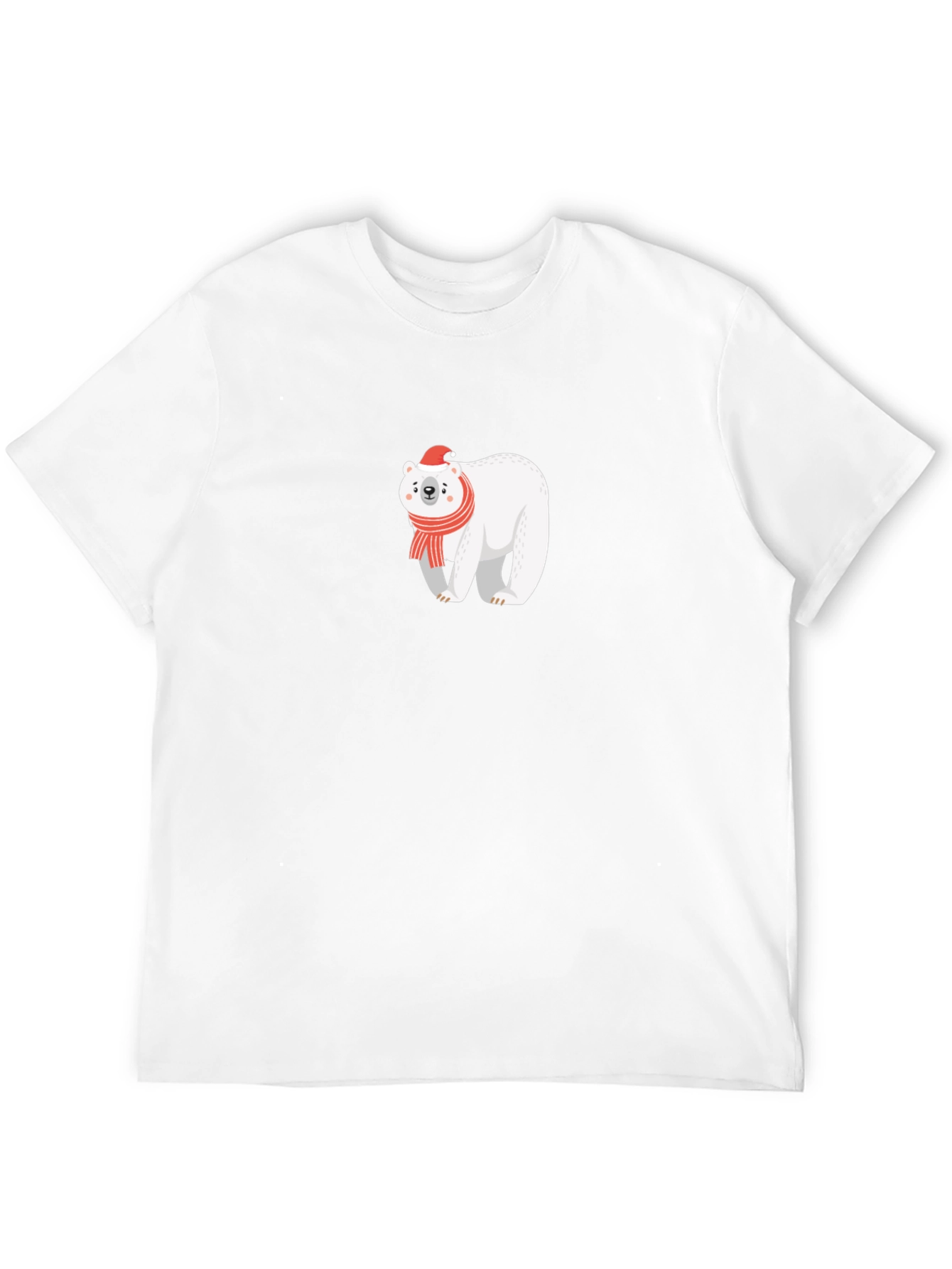 Festive Polar Bear Graphic Tee - Holiday Style