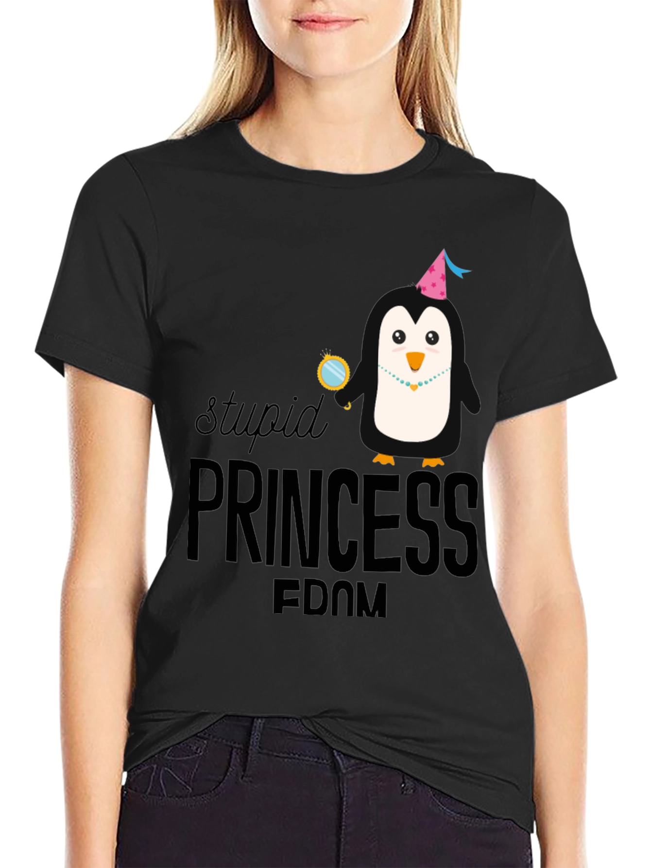 Stupid Princess Fdom Black T-Shirt