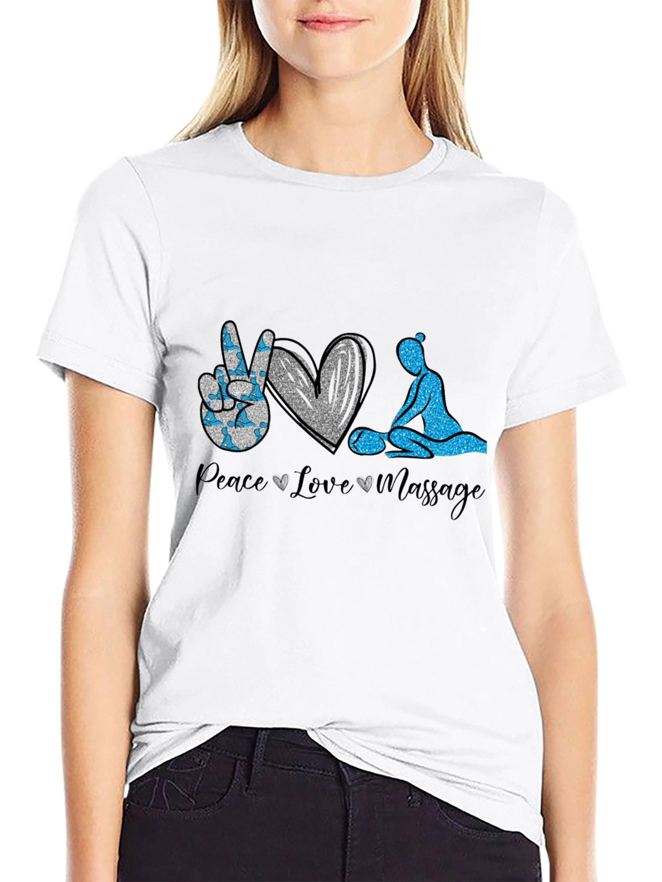 Peace Love Massage Graphic T-Shirt
