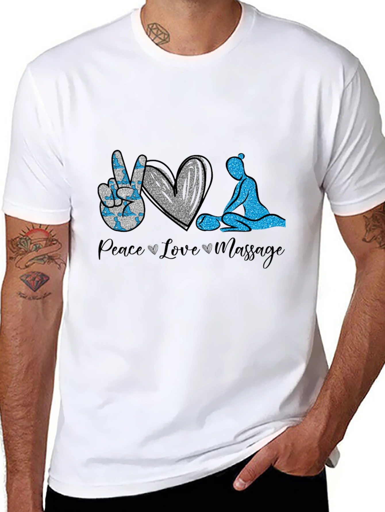 Peace Love Massage Graphic T-Shirt