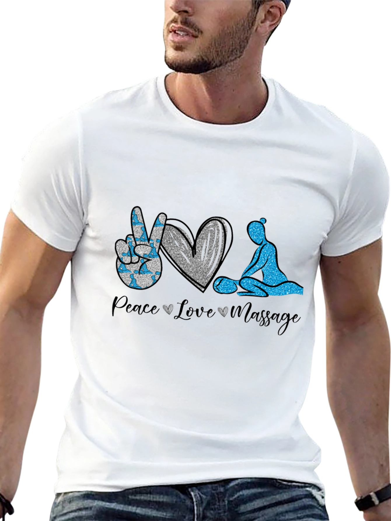 Peace Love Massage Graphic T-Shirt