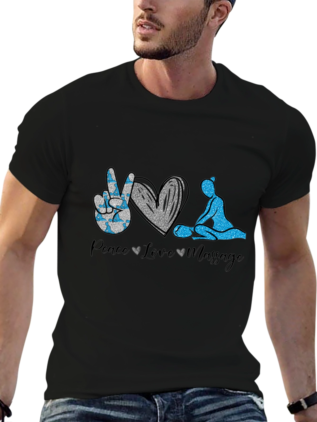 Peace Love Massage Graphic T-Shirt