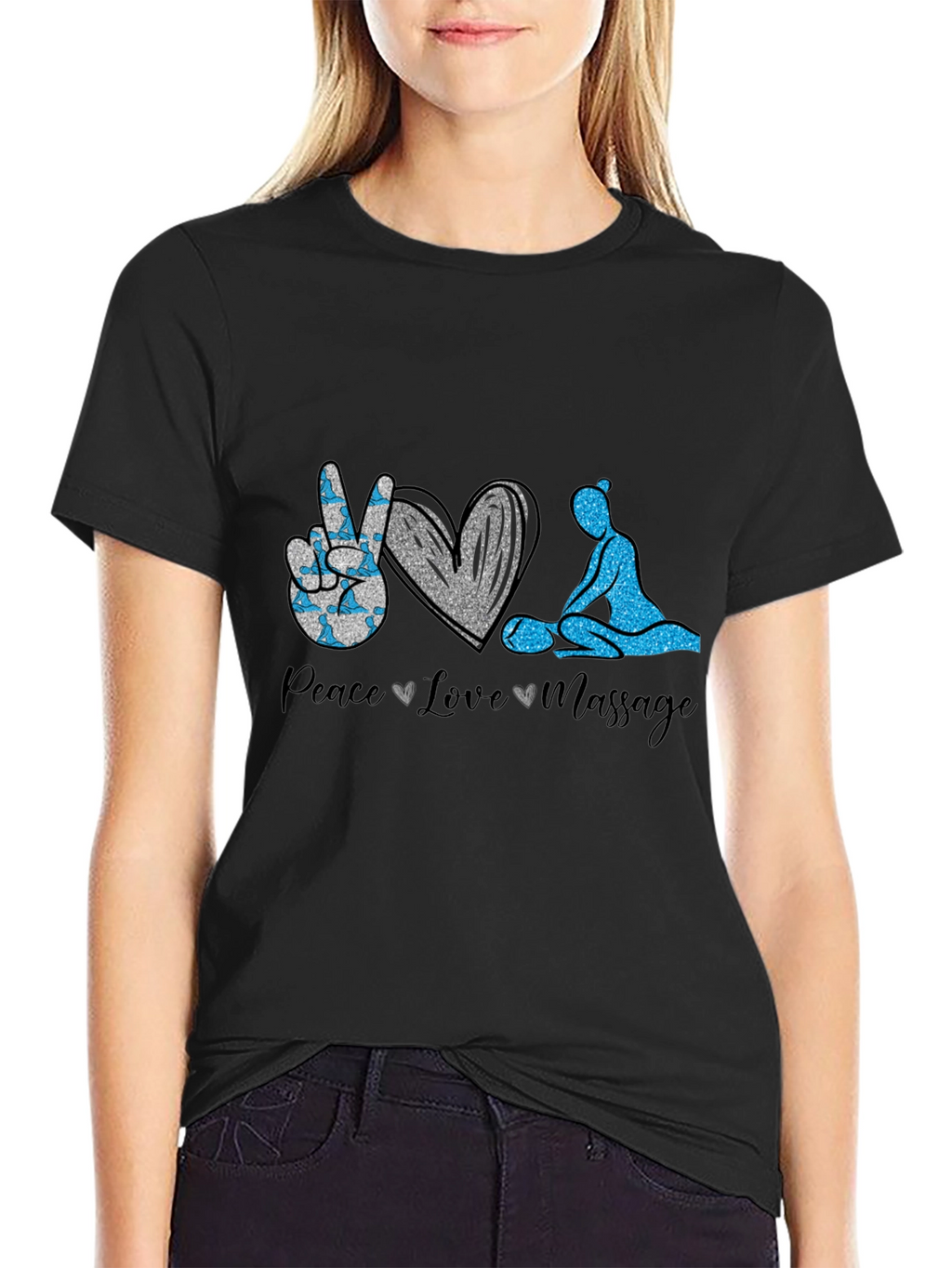Peace Love Massage Graphic T-Shirt