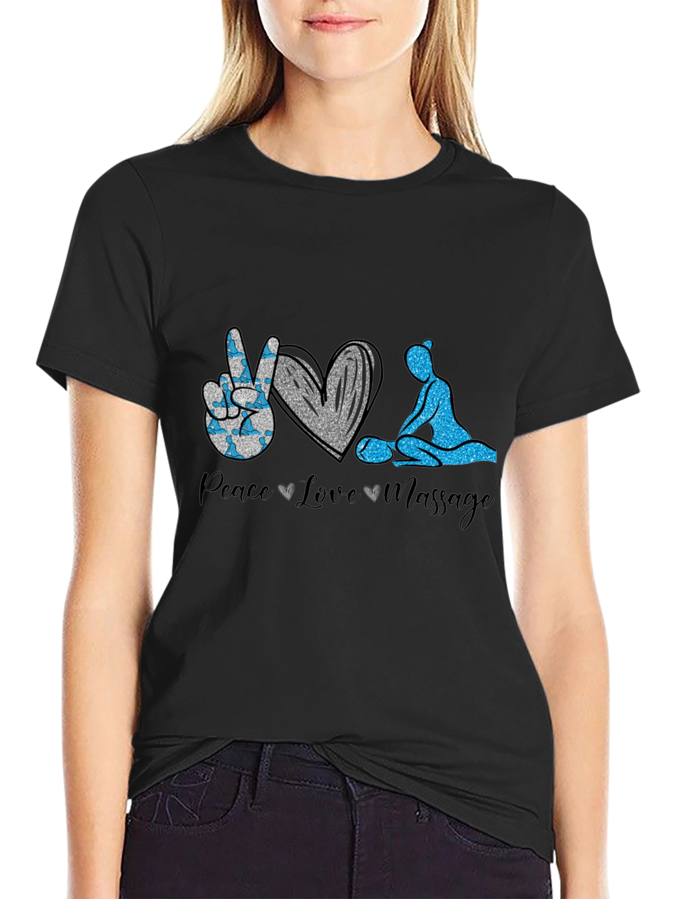 Peace Love Massage Graphic T-Shirt