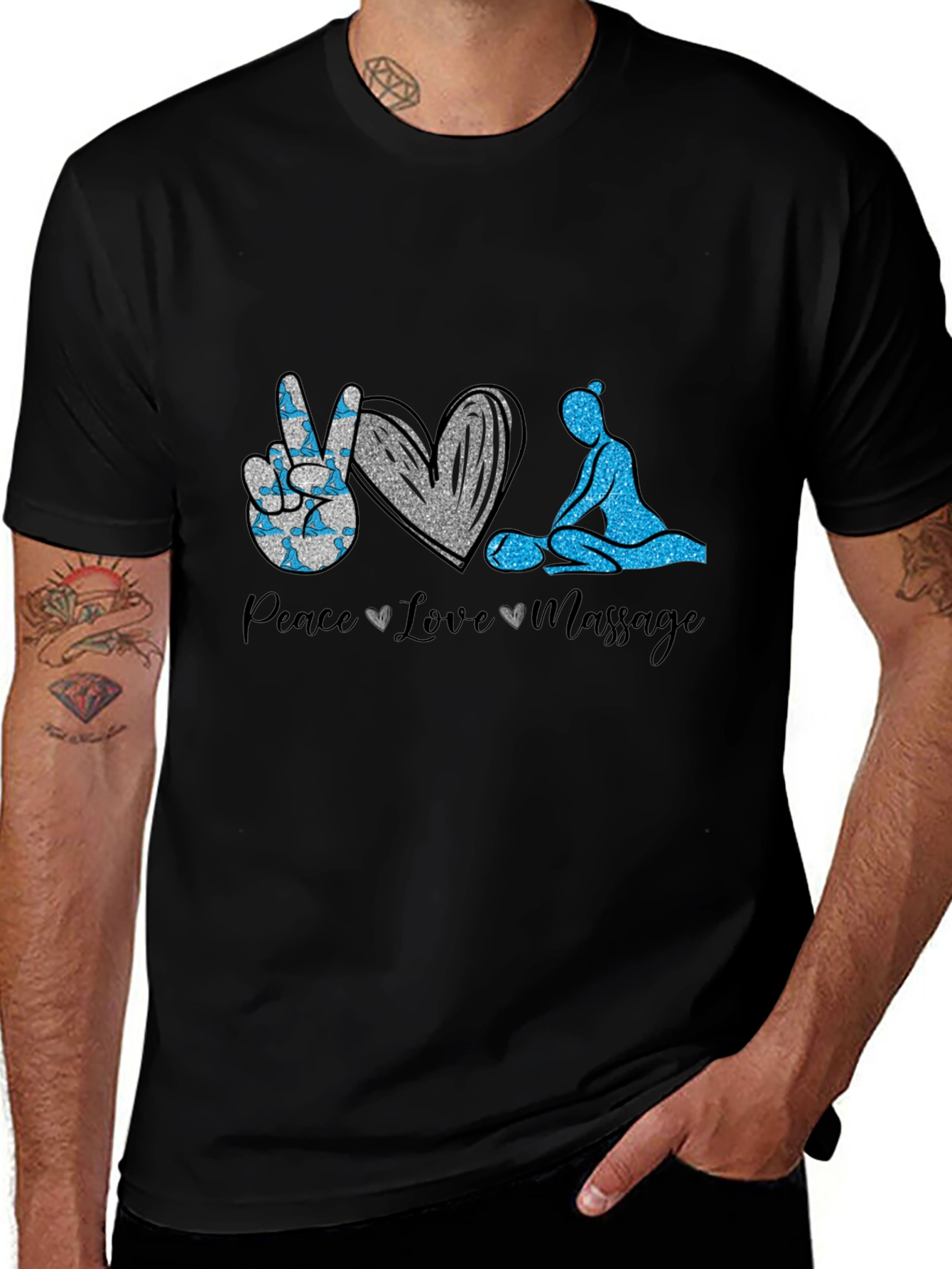 Peace Love Massage Graphic T-Shirt