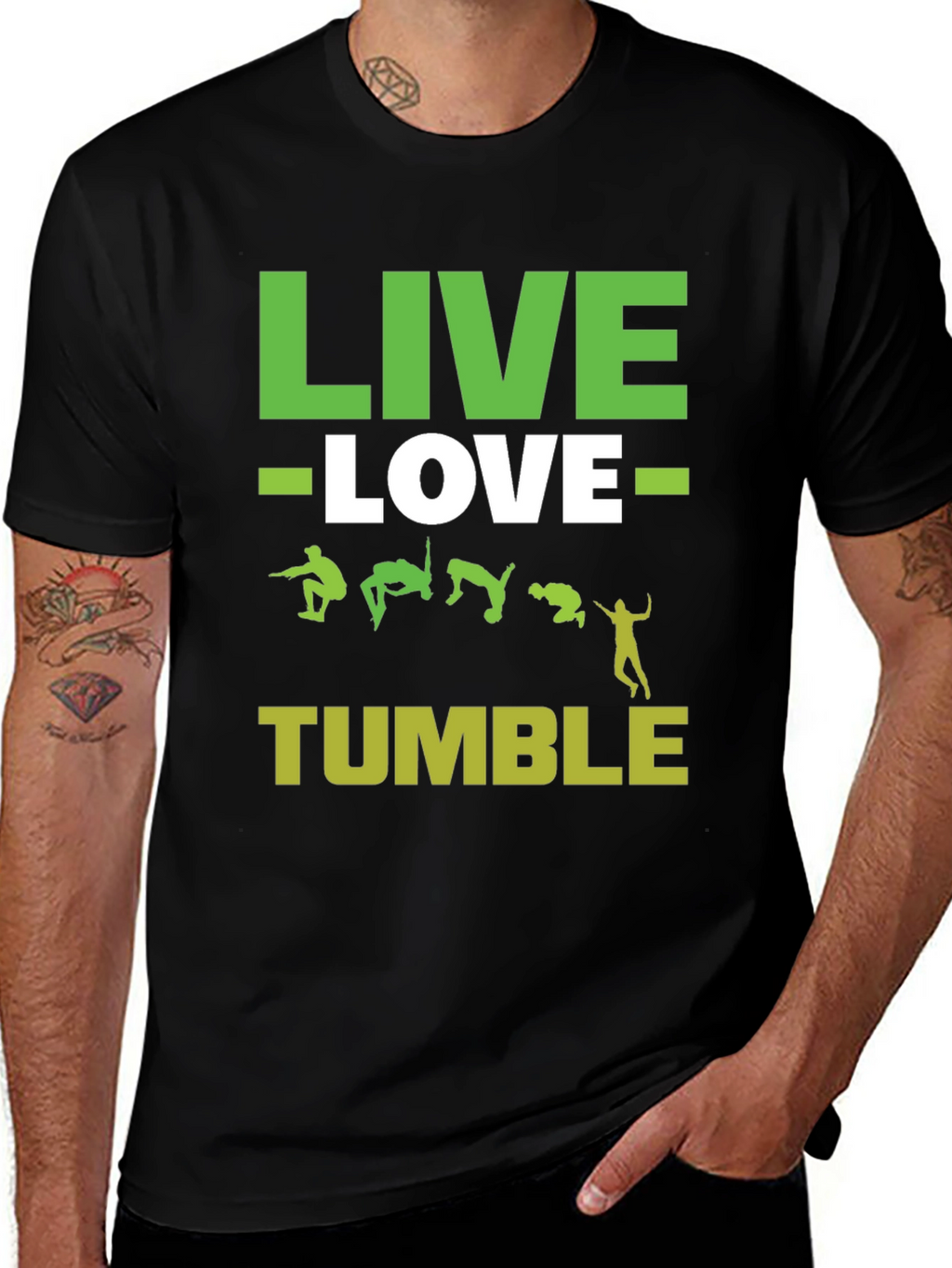 Live Love Tumble Black Graphic Tee