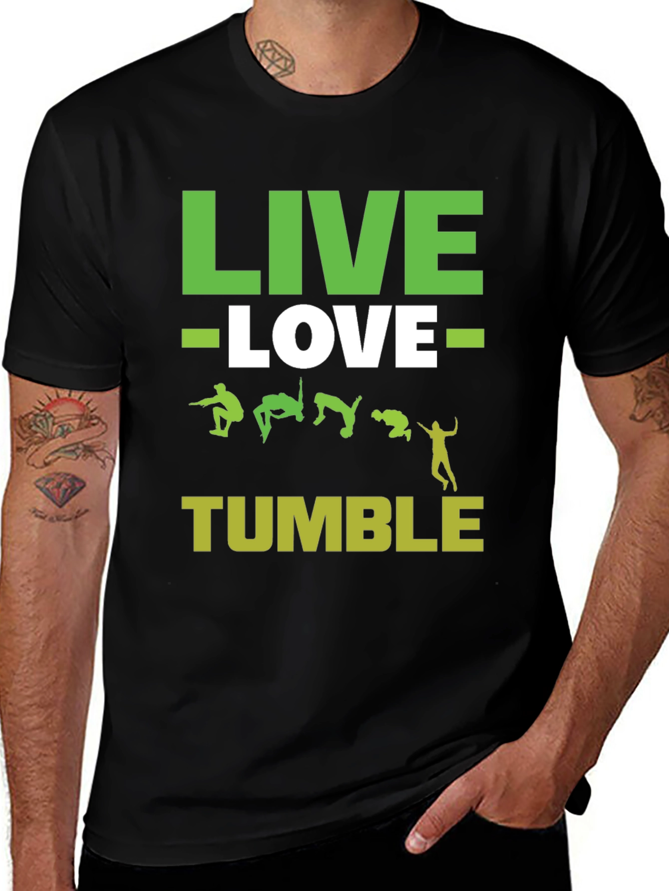 Live Love Tumble Black Graphic Tee