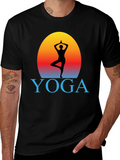 Yoga Pose Silhouette Graphic T-Shirt