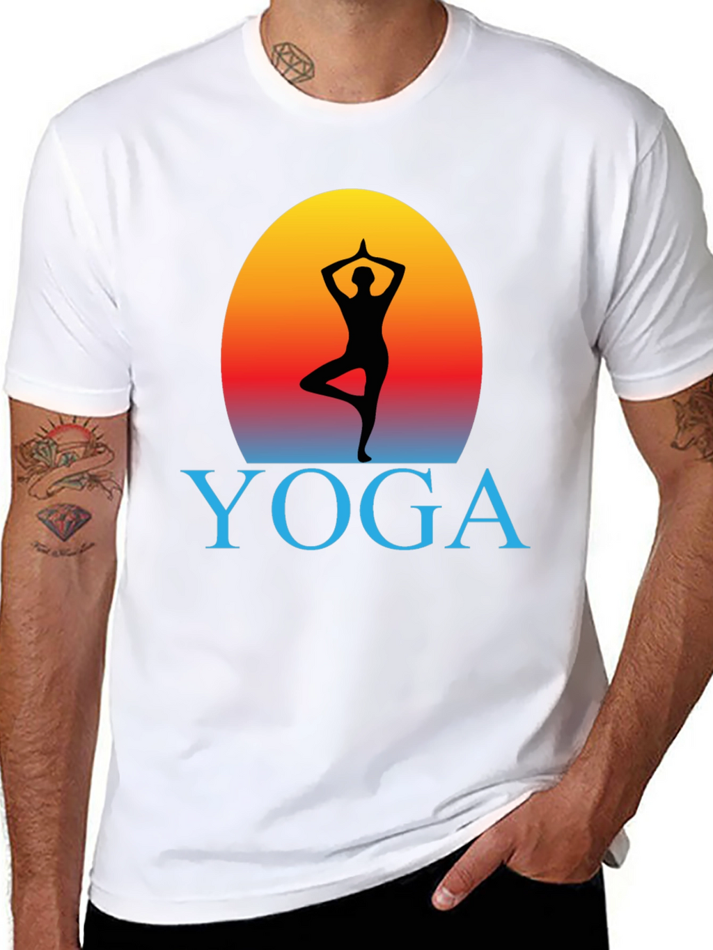 Yoga Pose Silhouette Graphic T-Shirt