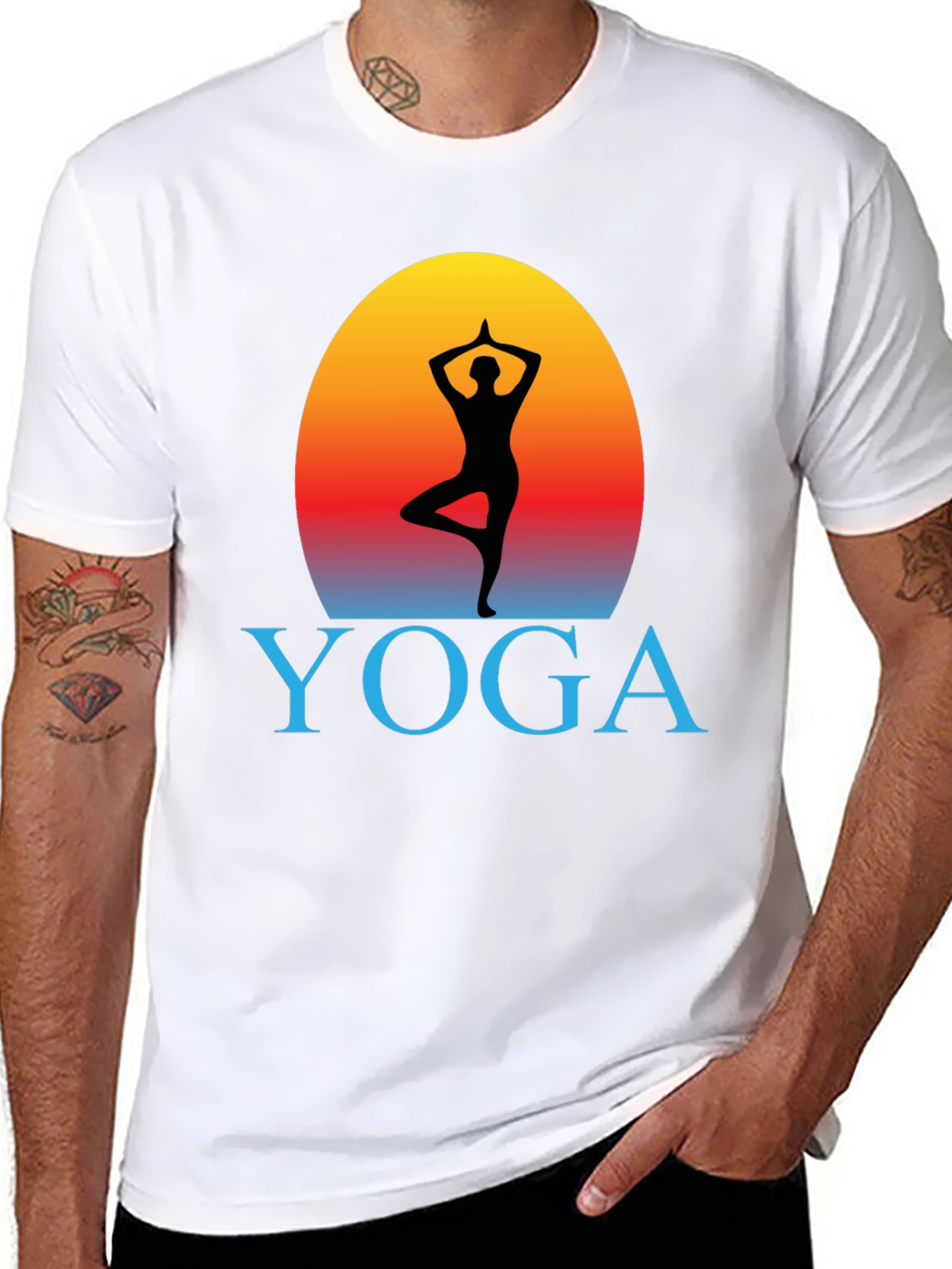 Yoga Pose Silhouette Graphic T-Shirt
