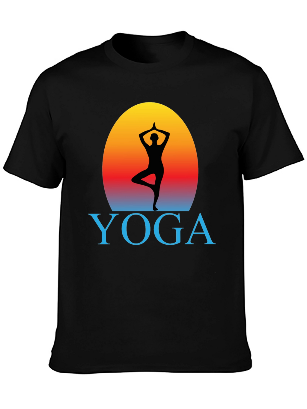 Yoga Pose Silhouette Graphic T-Shirt