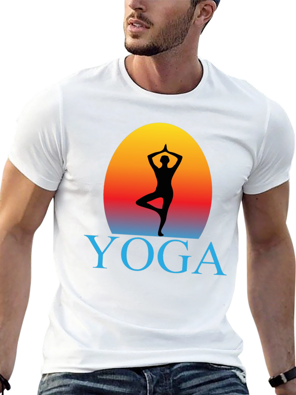 Yoga Pose Silhouette Graphic T-Shirt