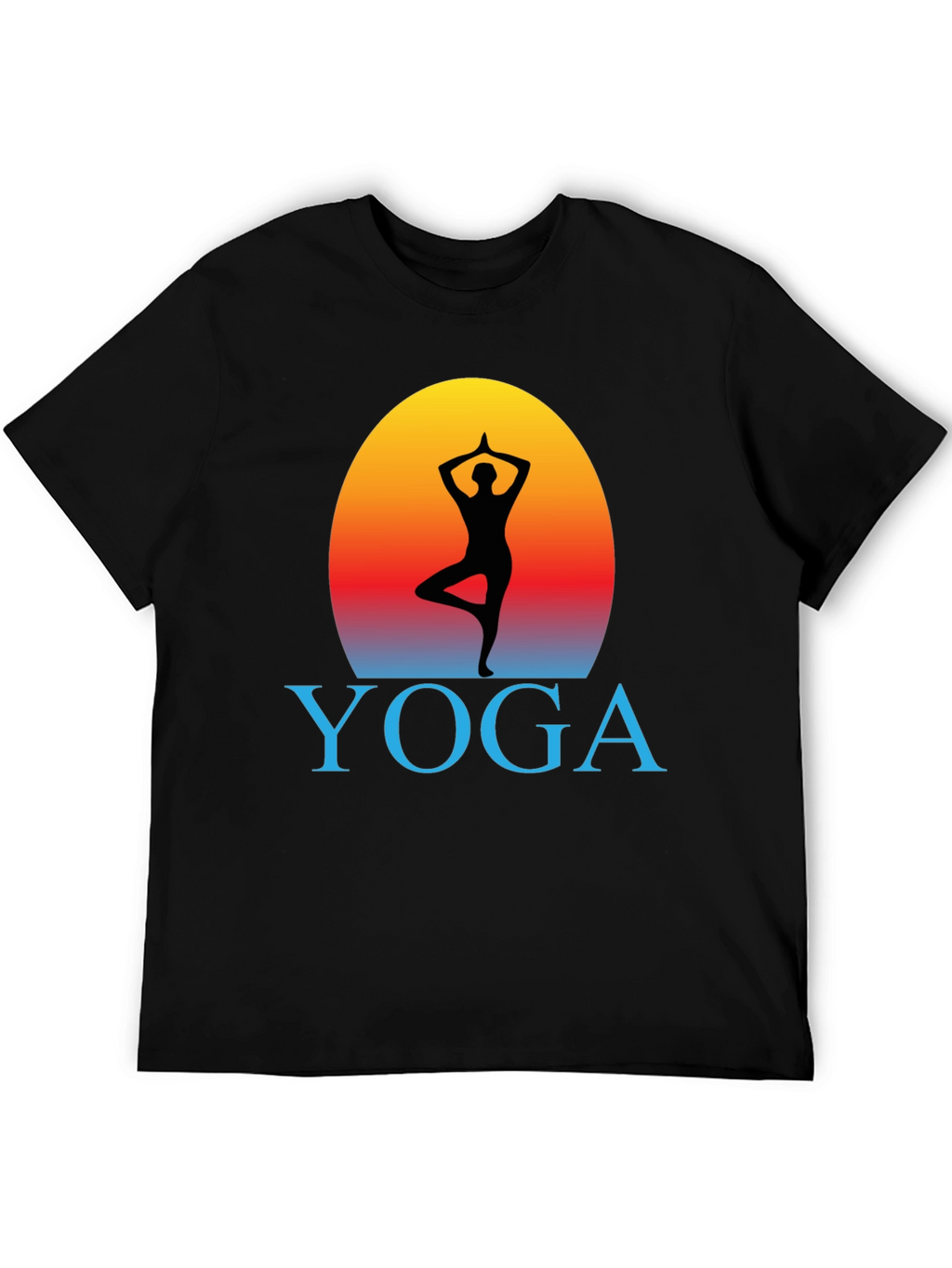 Yoga Pose Silhouette Graphic T-Shirt
