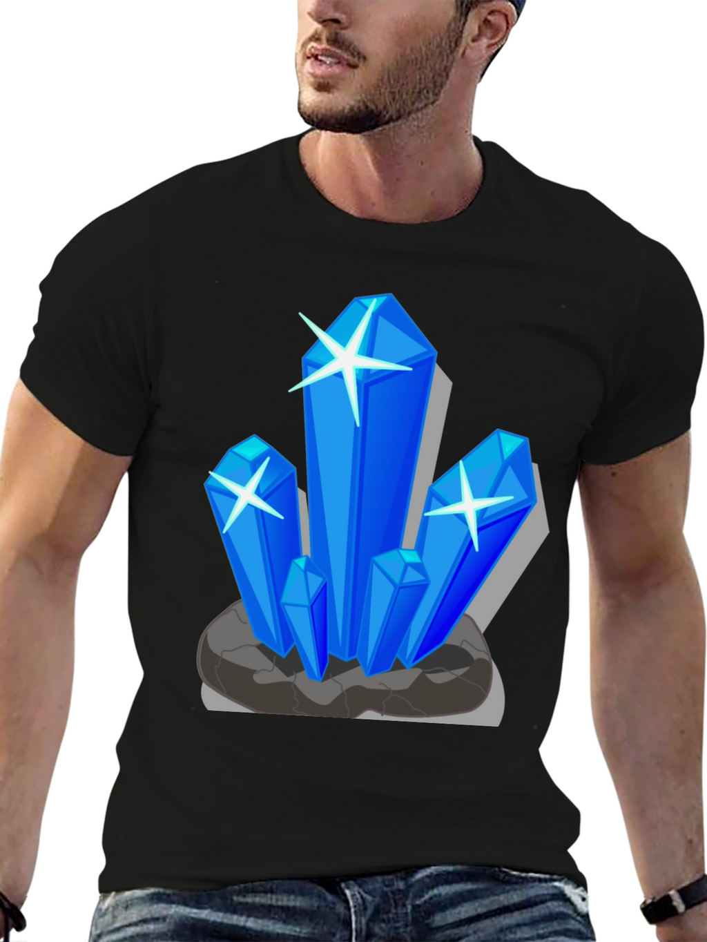 Crystal Design Black T-Shirt