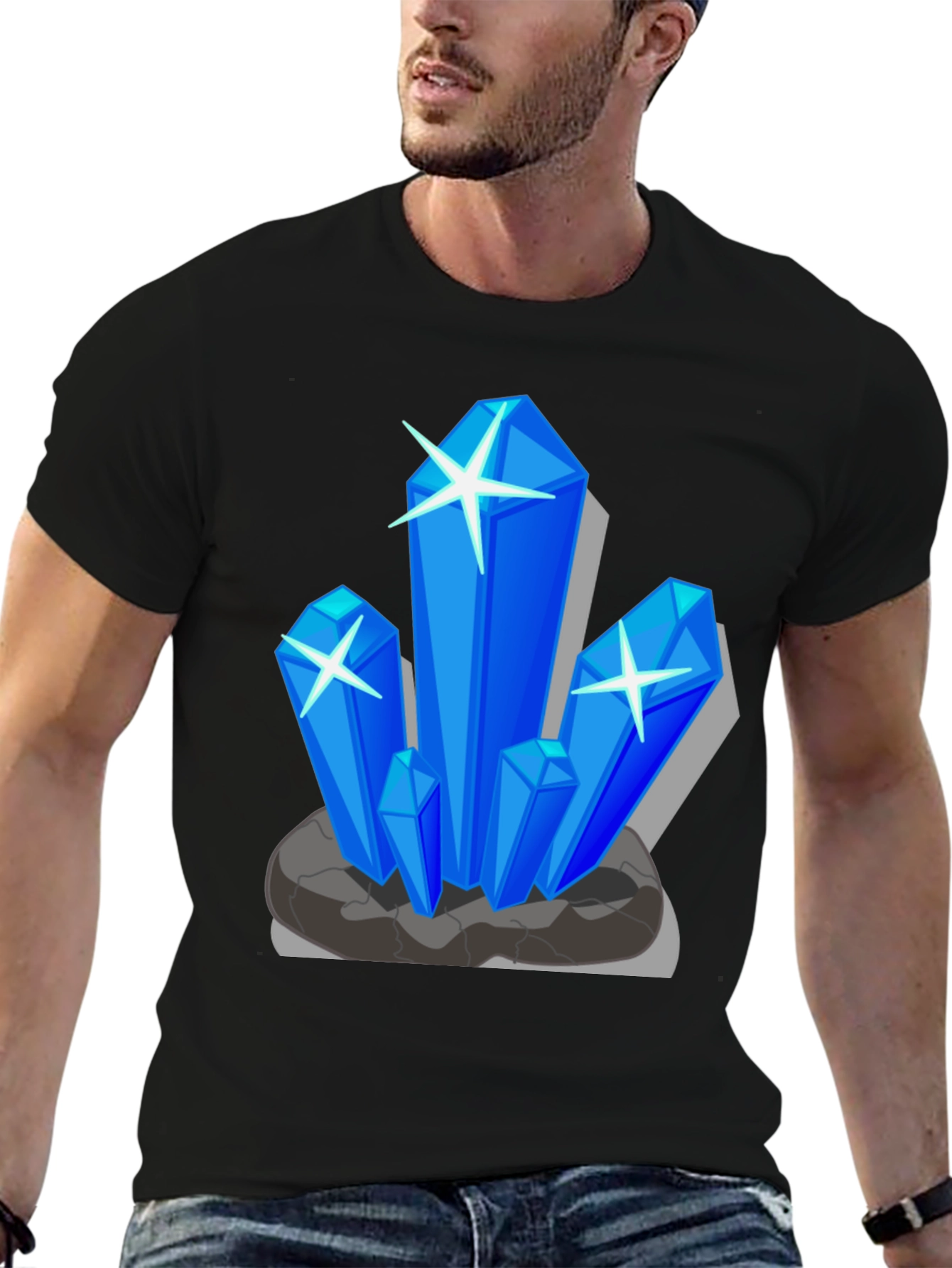 Crystal Design Black T-Shirt