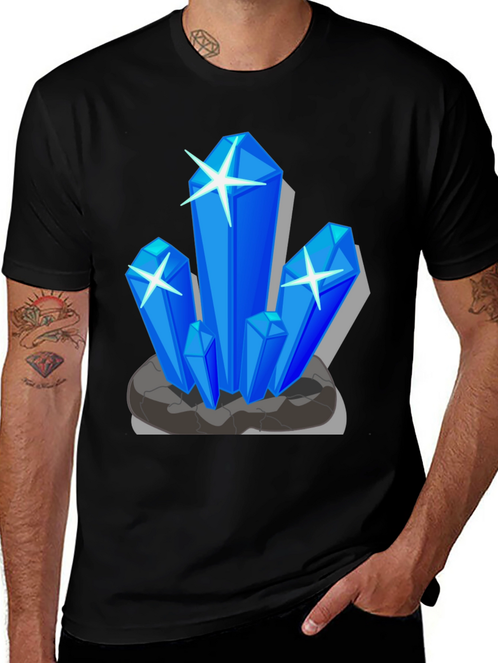 Crystal Design Black T-Shirt