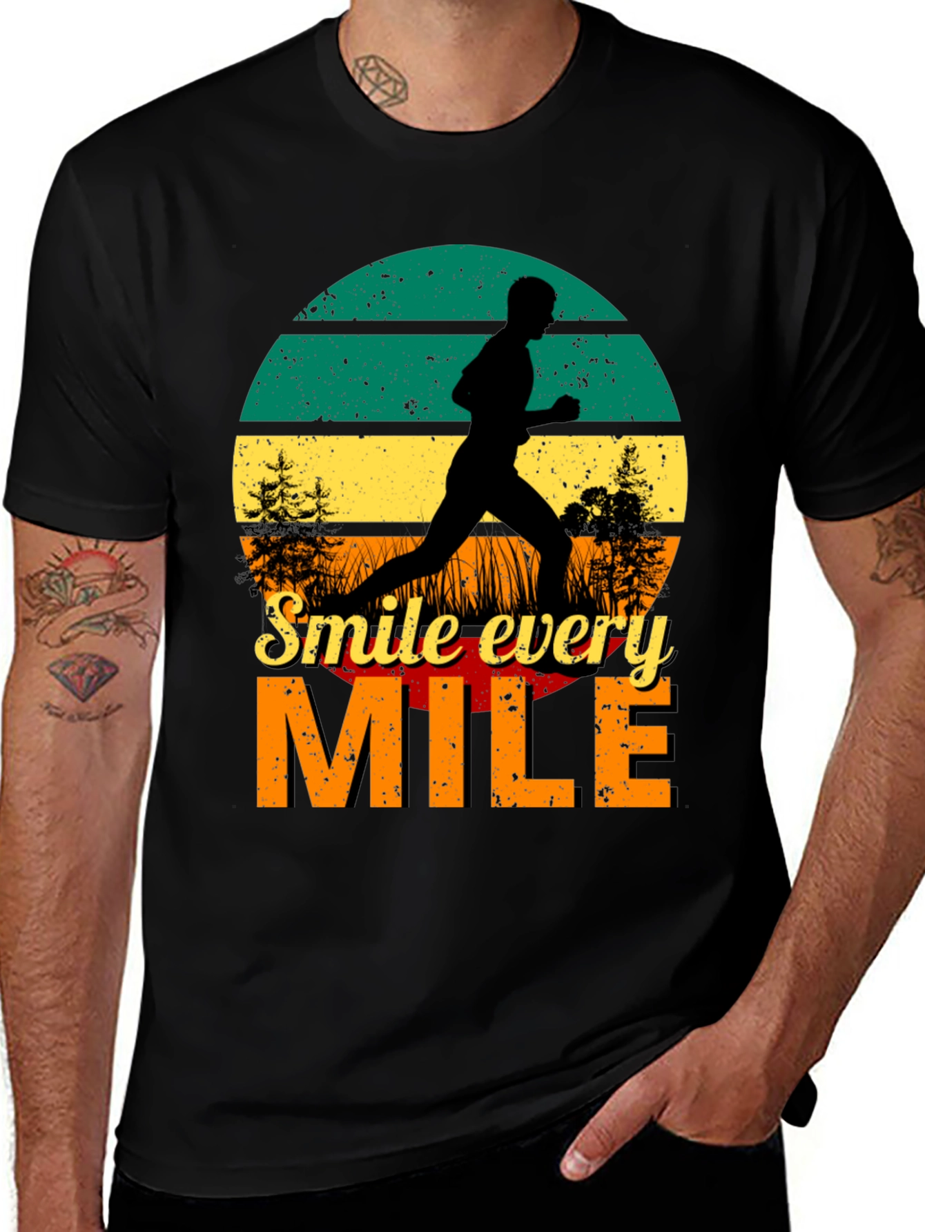 Smile Every Mile Retro Runner T-Shirt