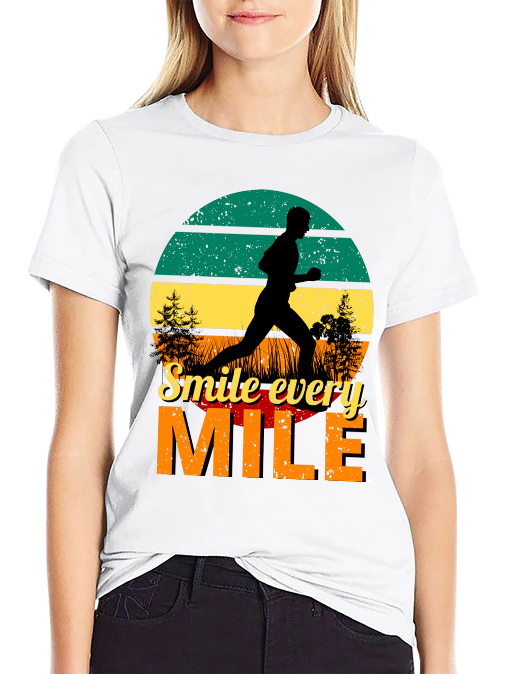 Smile Every Mile Retro Runner T-Shirt