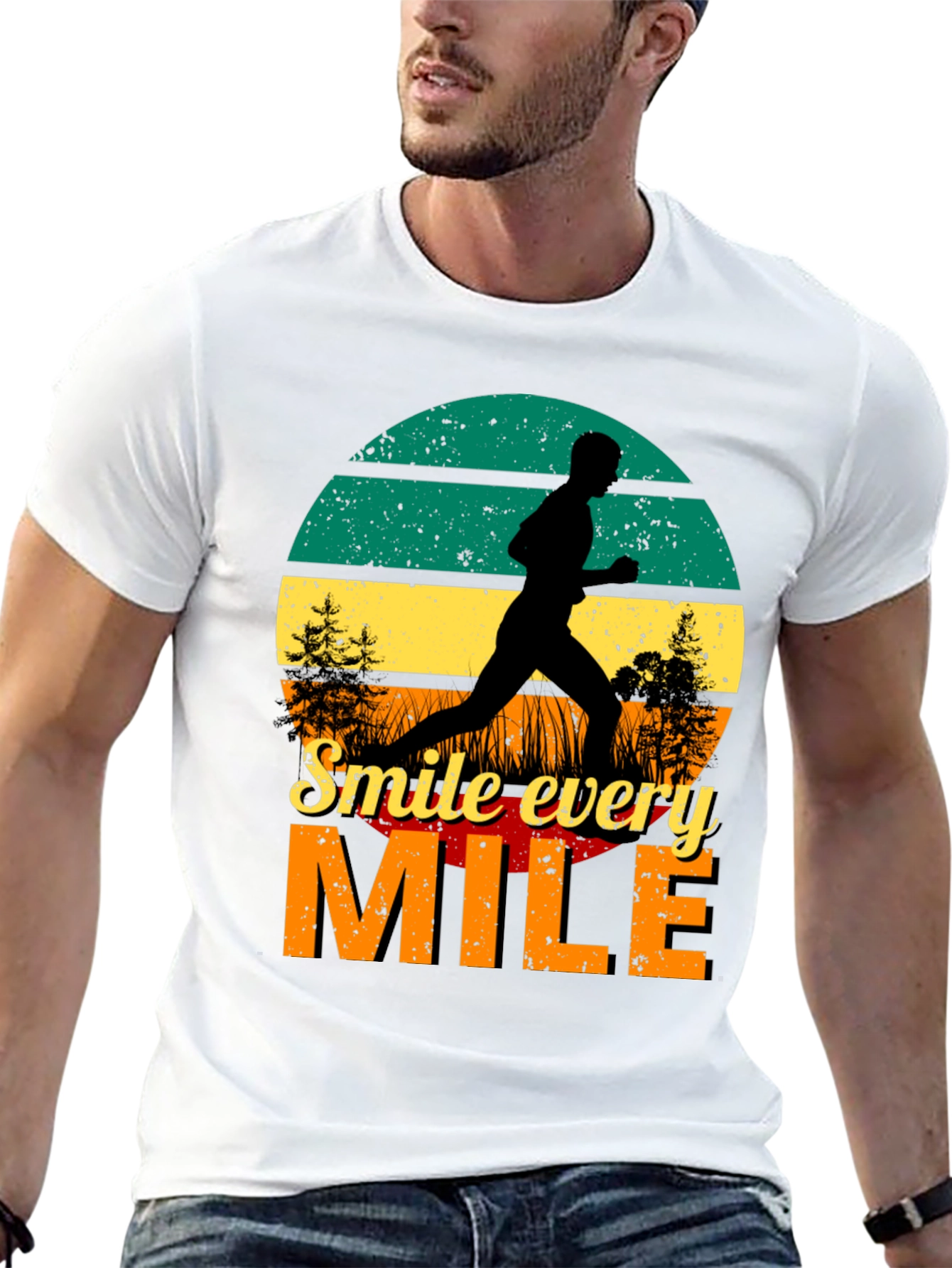 Smile Every Mile Retro Runner T-Shirt