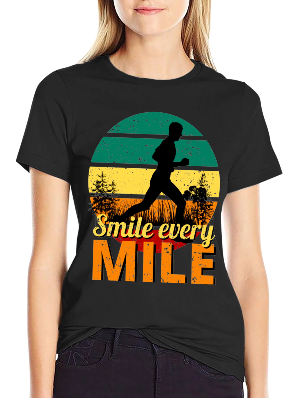 Smile Every Mile Retro Runner T-Shirt
