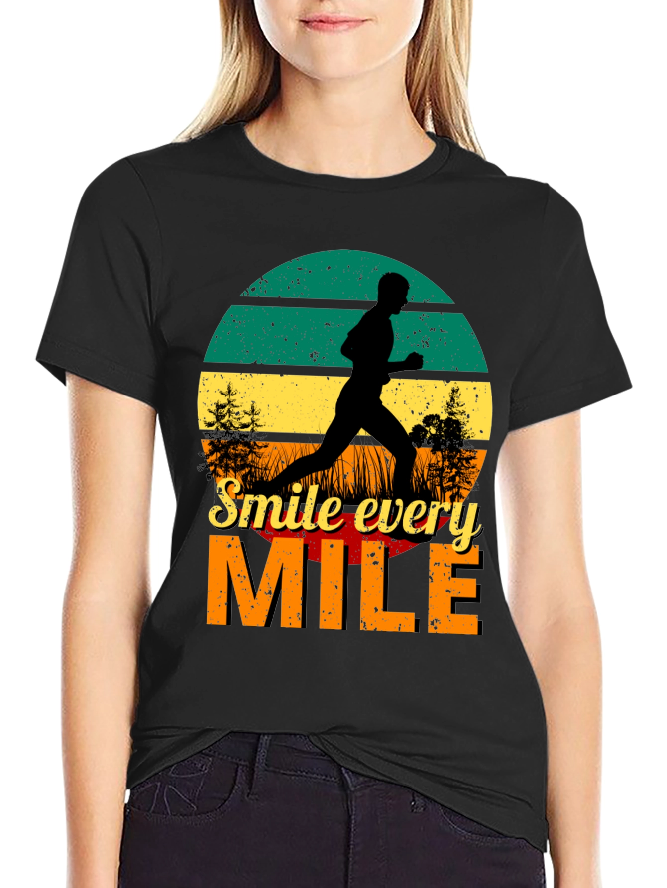 Smile Every Mile Retro Runner T-Shirt