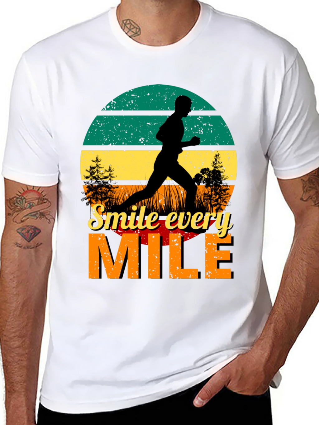 Smile Every Mile Retro Runner T-Shirt