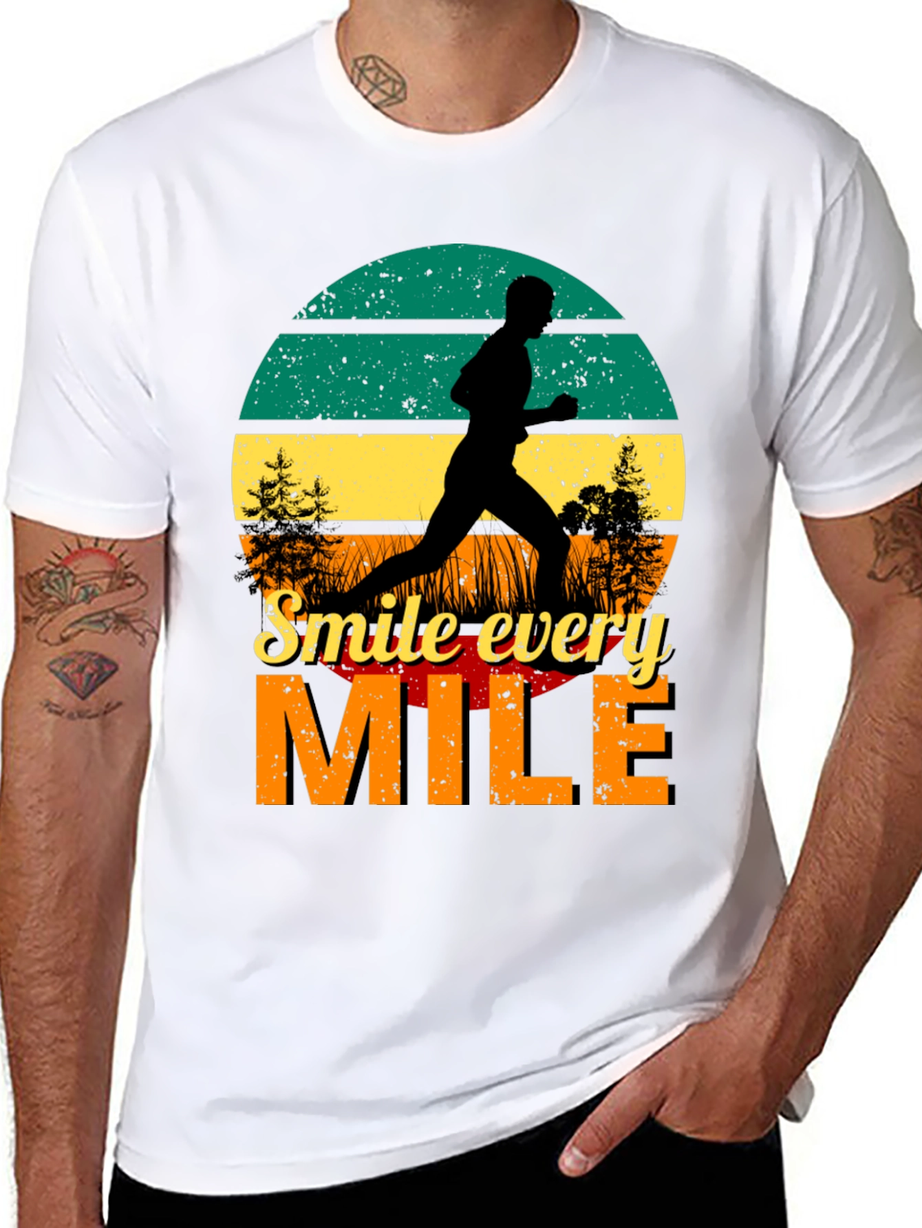 Smile Every Mile Retro Runner T-Shirt