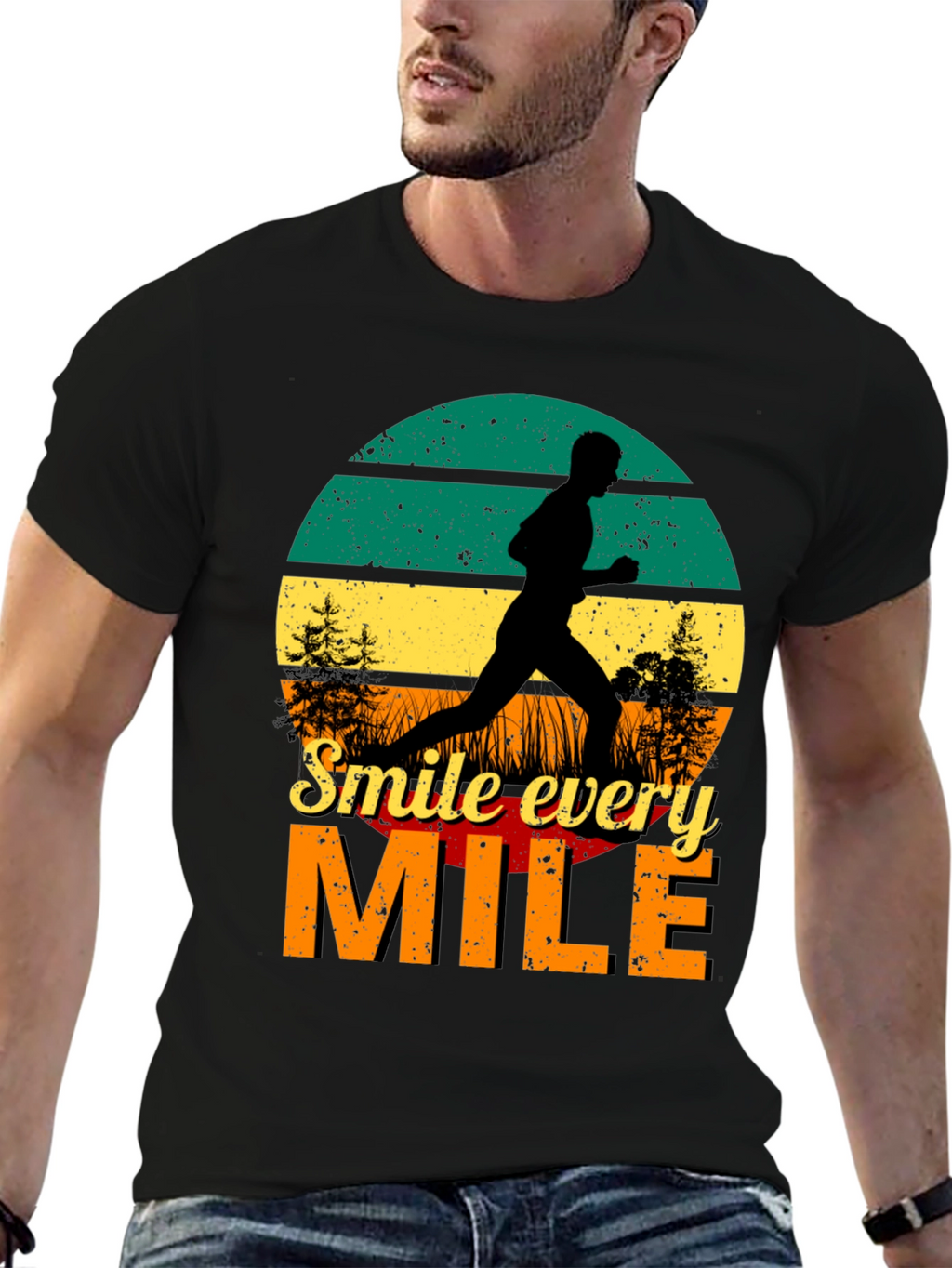 Smile Every Mile Retro Runner T-Shirt