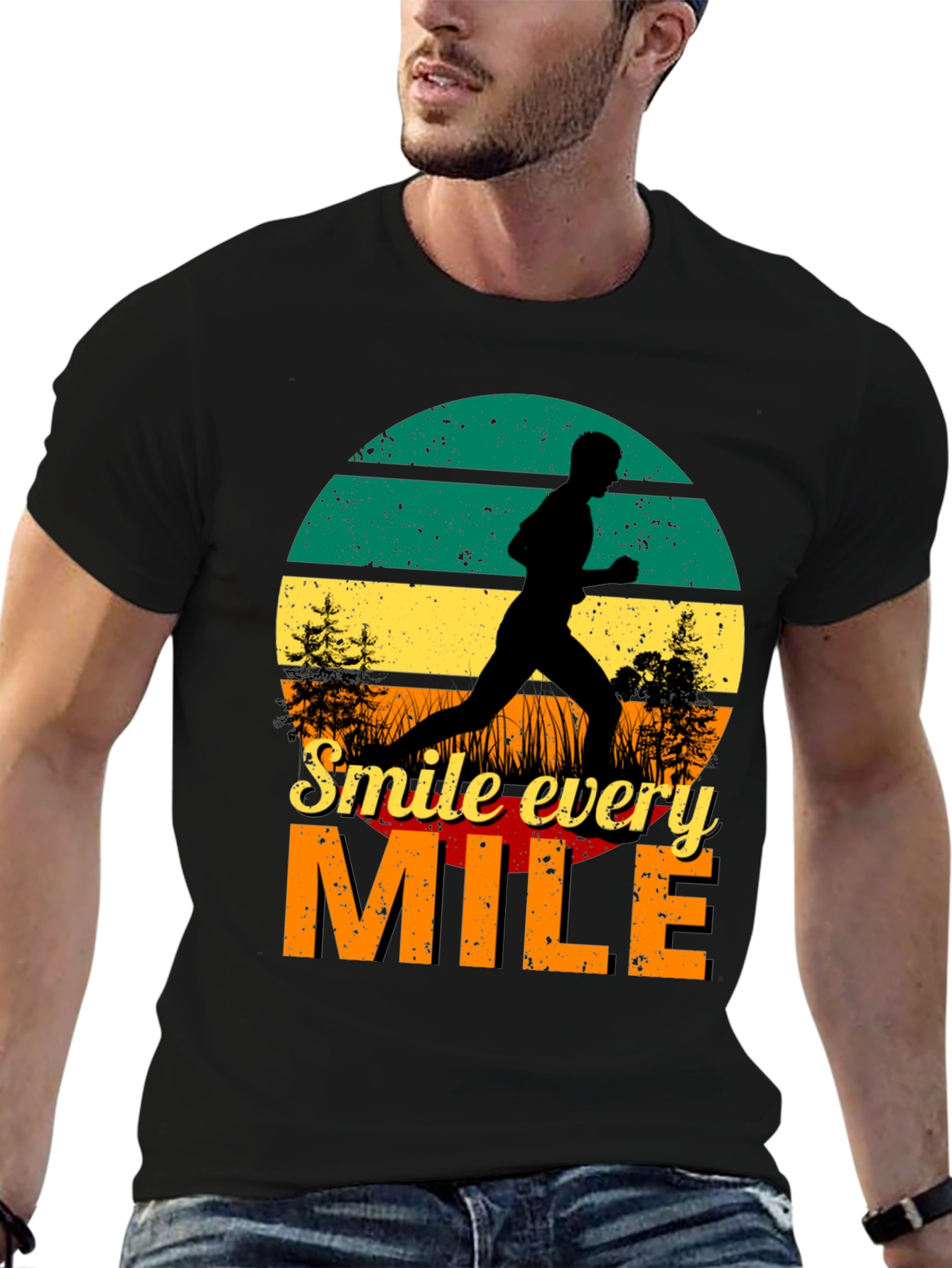 Smile Every Mile Retro Runner T-Shirt