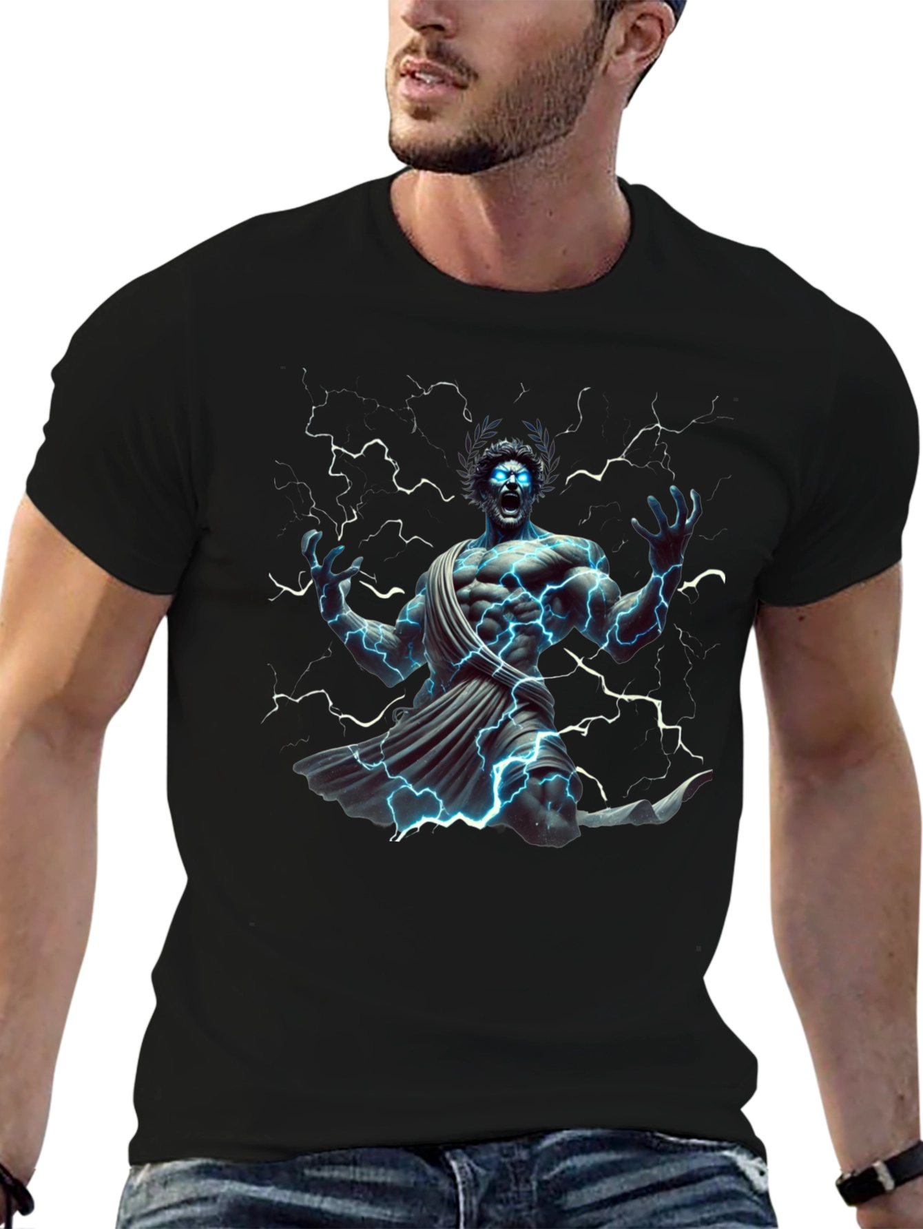 Zeus Lightning Graphic Black T-Shirt