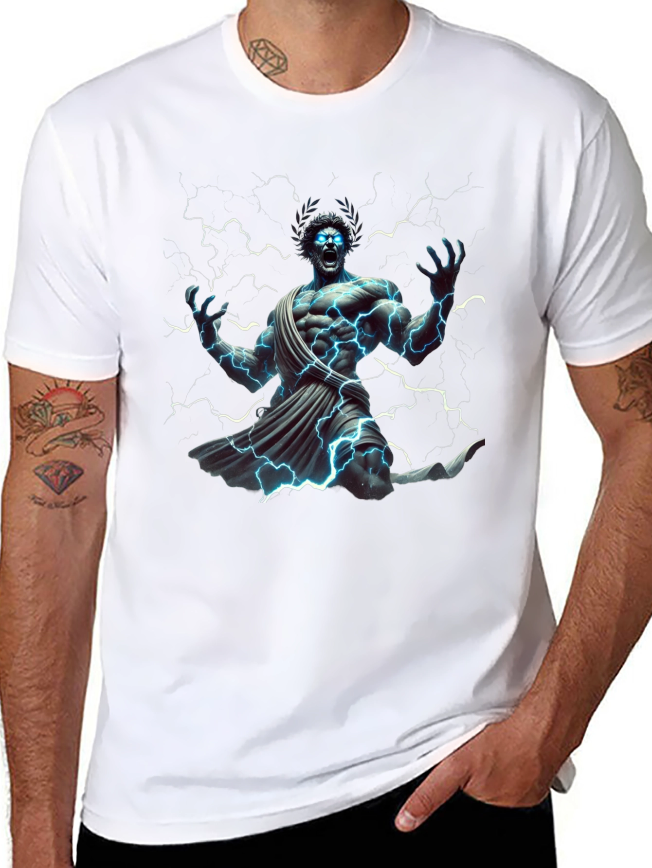 Zeus Lightning Graphic Black T-Shirt