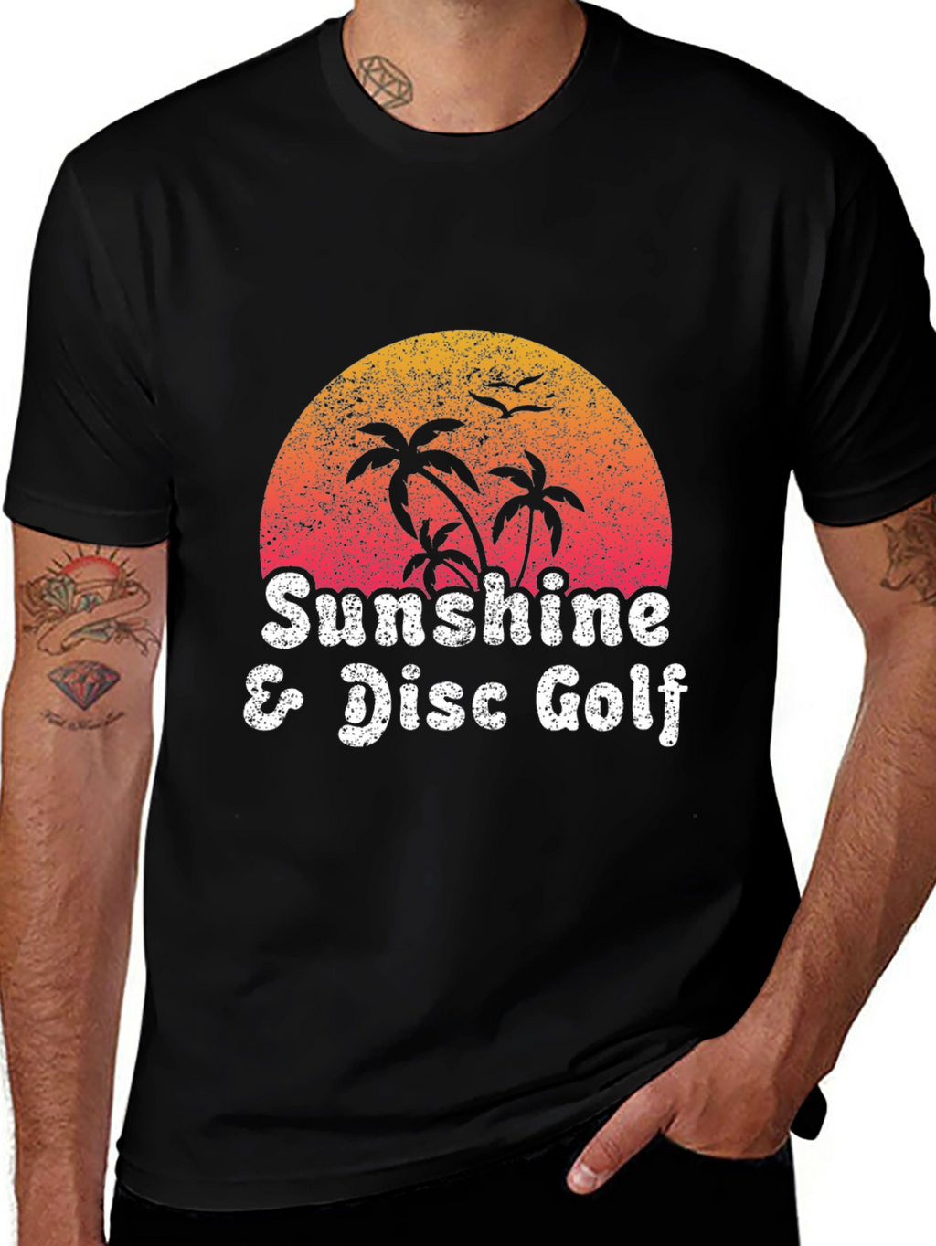Sunshine & Disc Golf Black Graphic T-Shirt