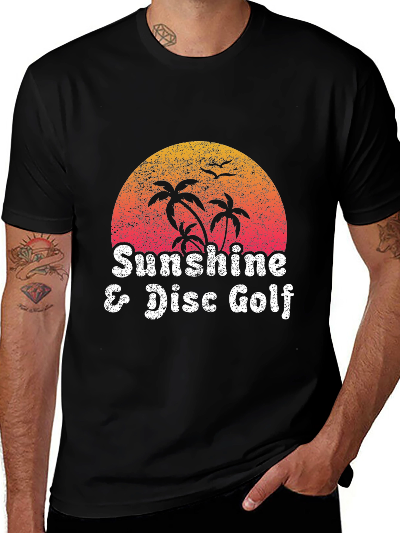 Sunshine & Disc Golf Black Graphic T-Shirt