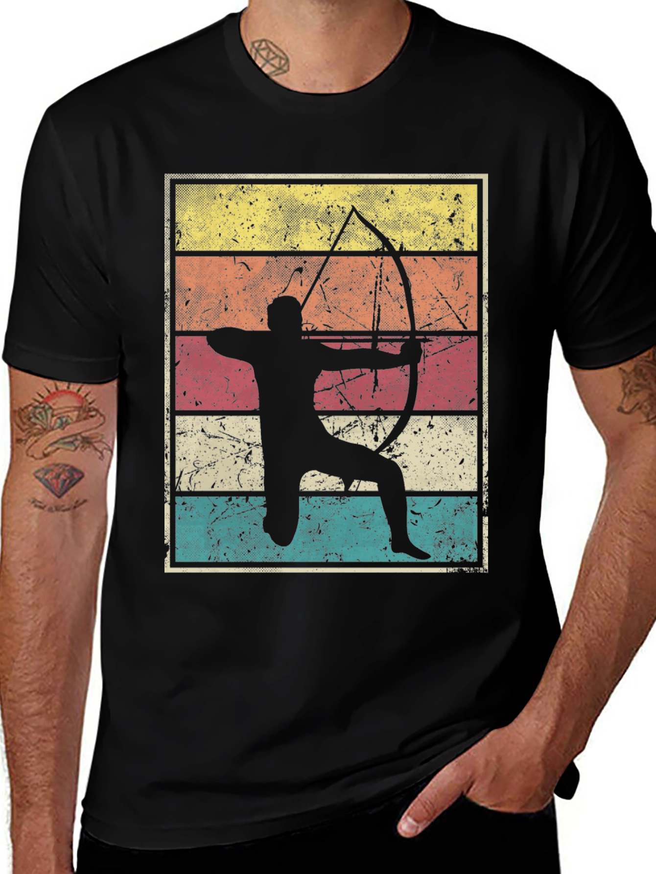 Retro Archer Graphic Tee - Vintage Style Archery Shirt
