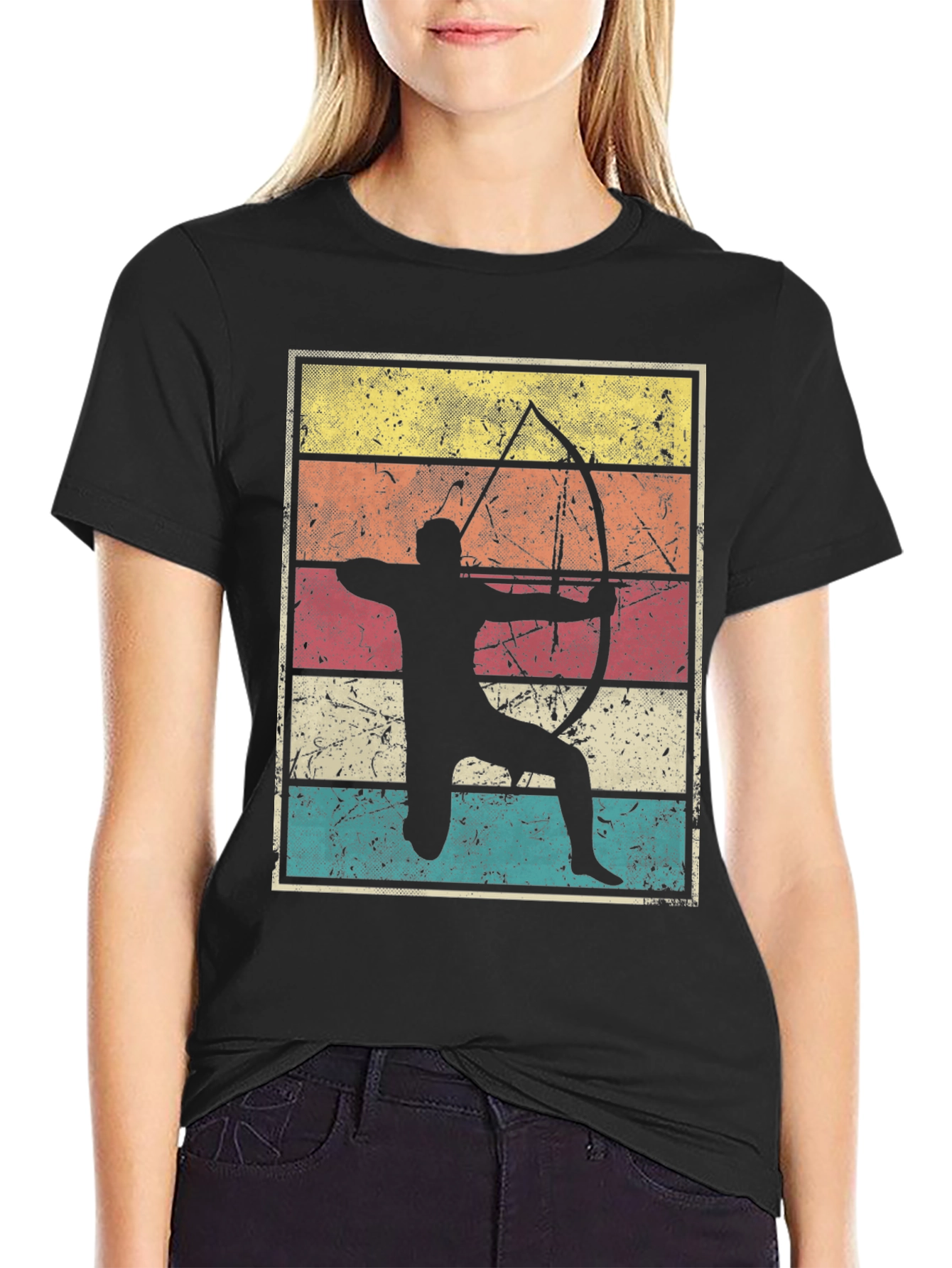 Retro Archer Graphic Tee - Vintage Style Archery Shirt