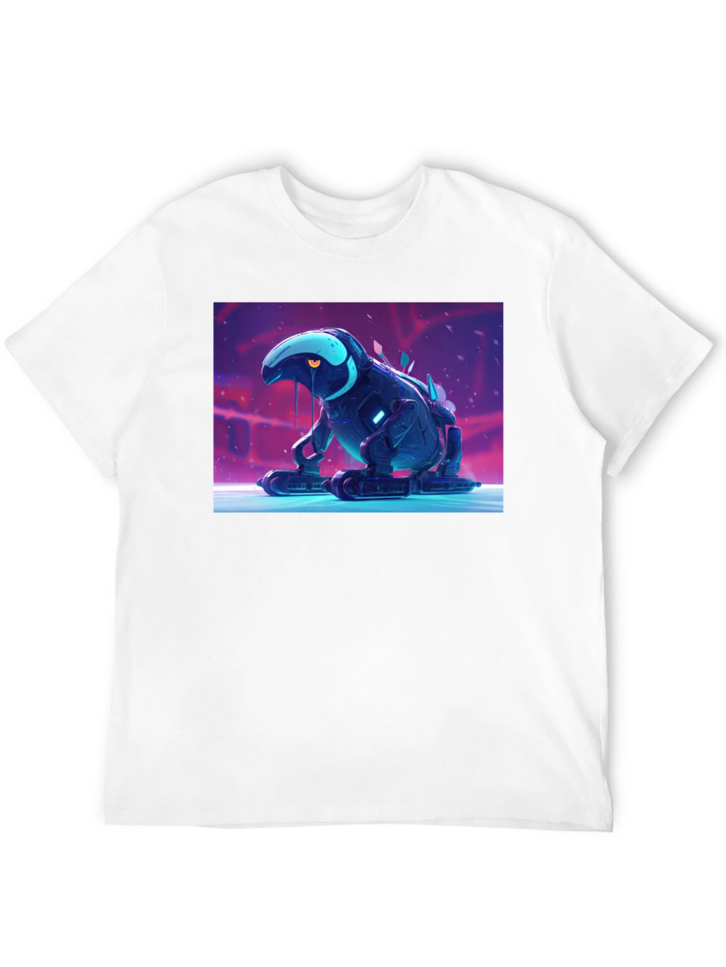 Cool Robot Frog Graphic Tee - Black