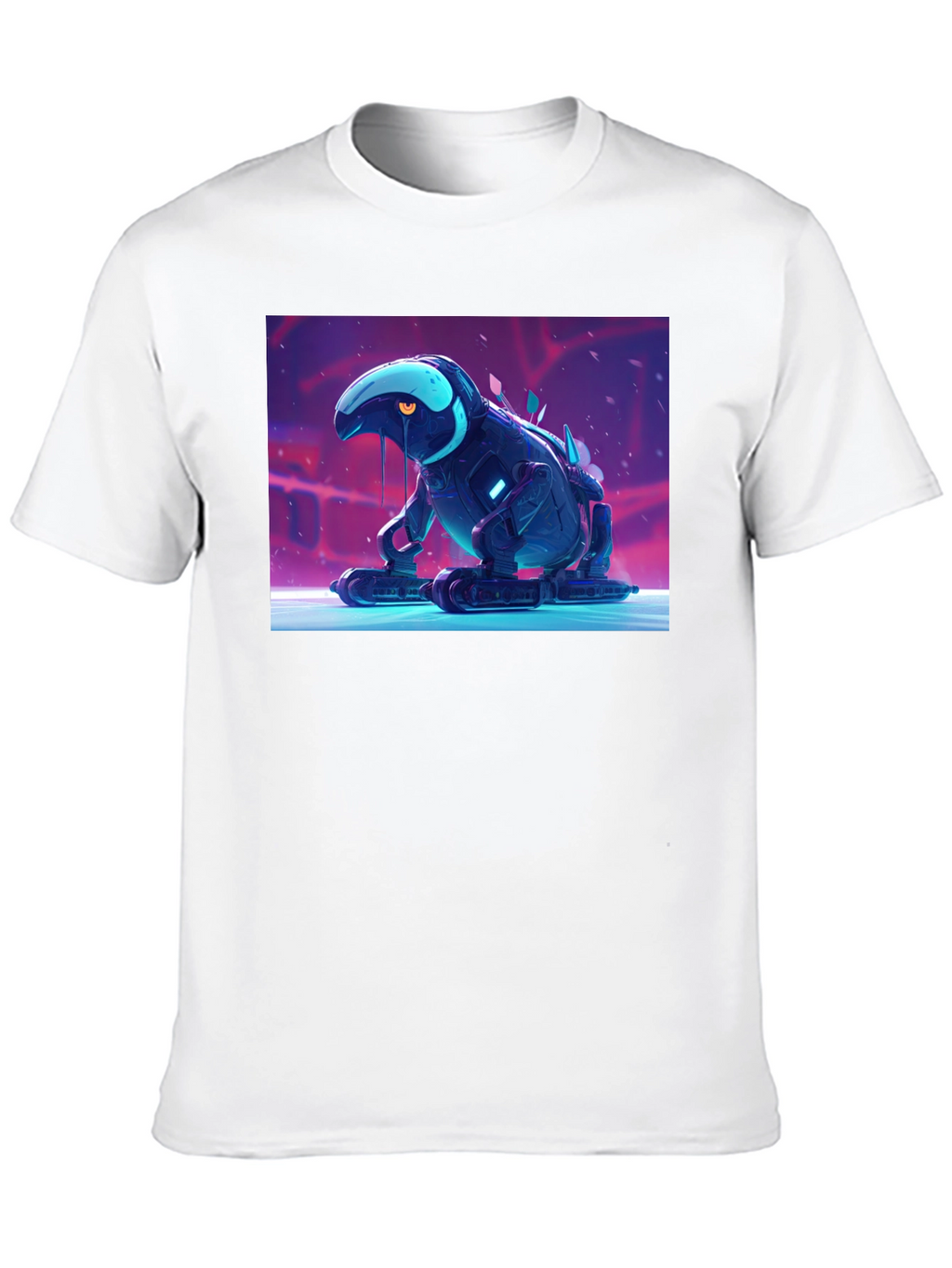 Cool Robot Frog Graphic Tee - Black