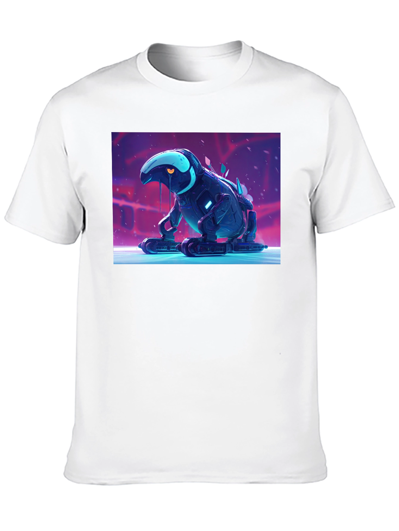 Cool Robot Frog Graphic Tee - Black