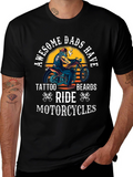 Awesome Dads Motorcycle Graphic Tee