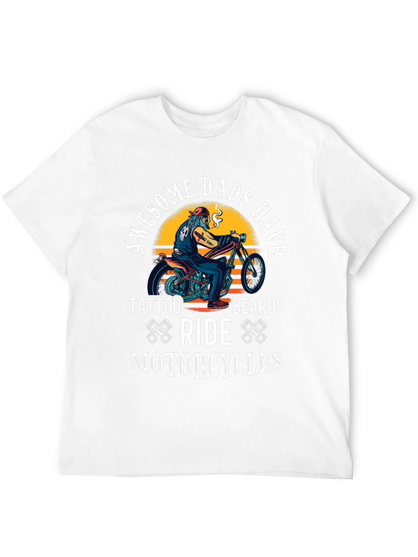 Awesome Dads Motorcycle Graphic Tee