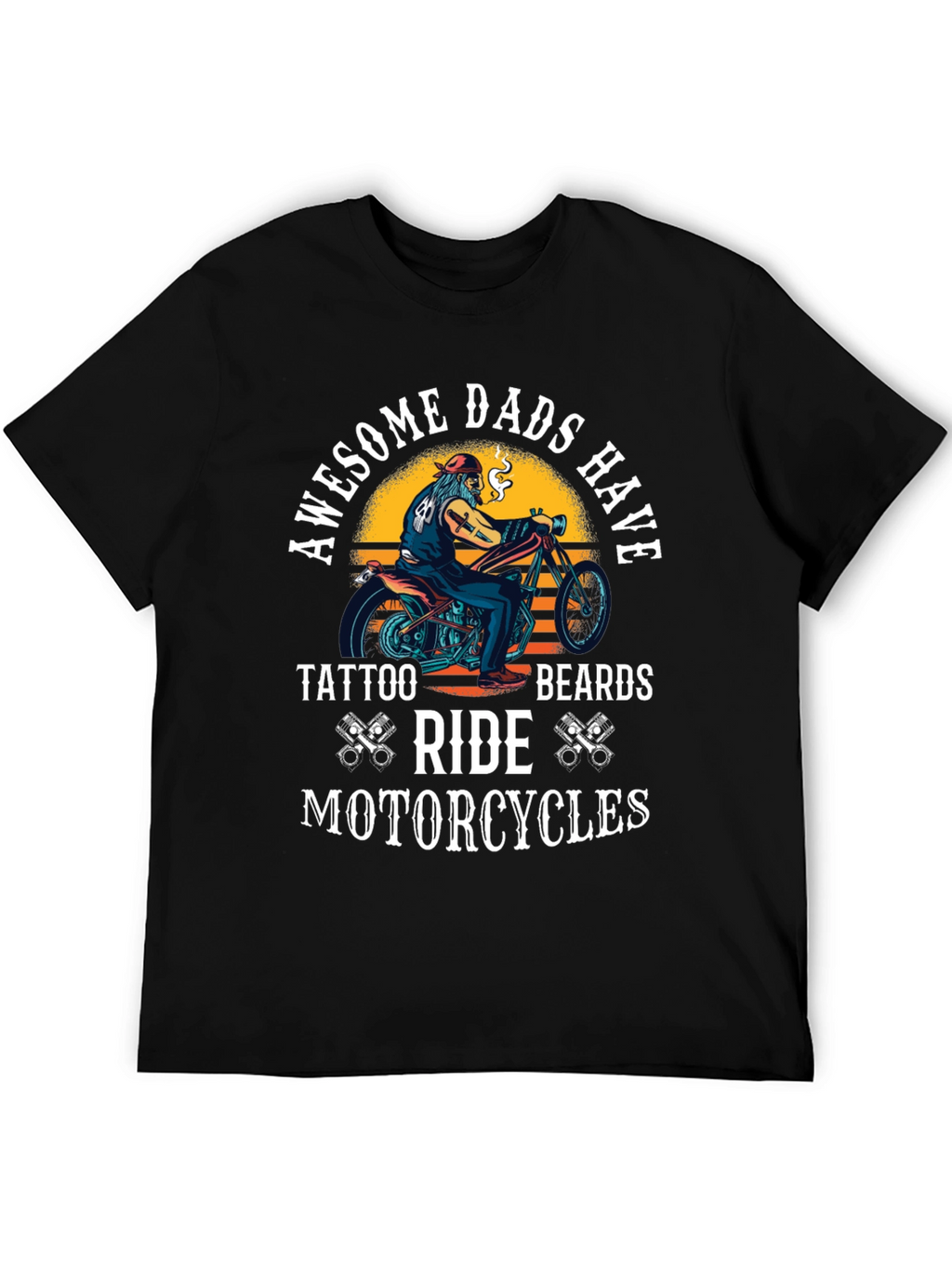 Awesome Dads Motorcycle Graphic Tee