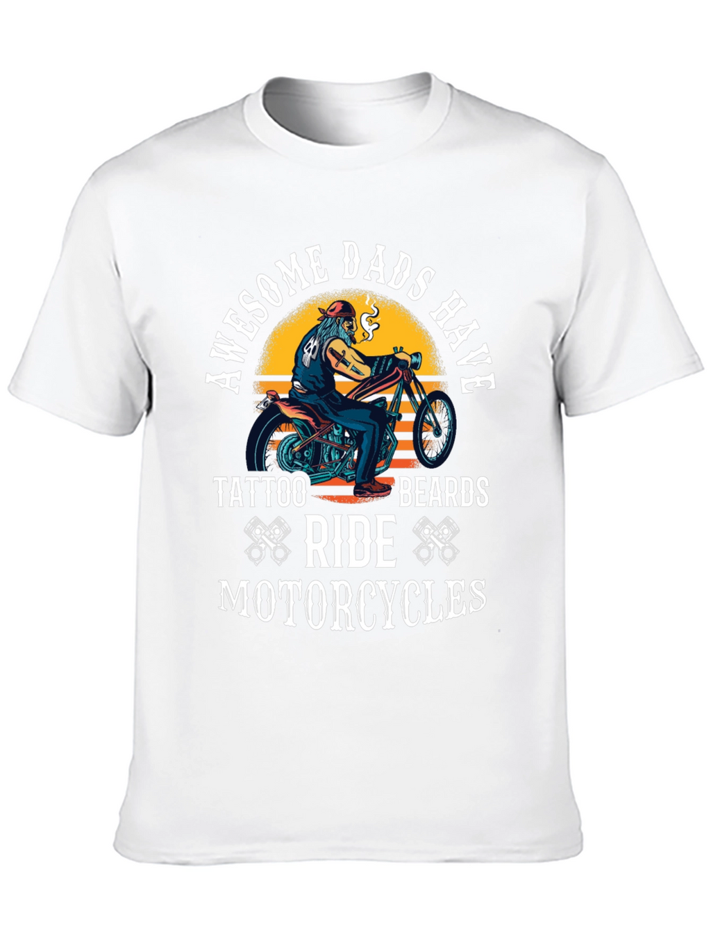 Awesome Dads Motorcycle Graphic Tee