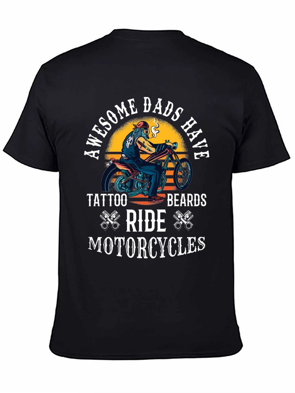 Awesome Dads Motorcycle Graphic Tee