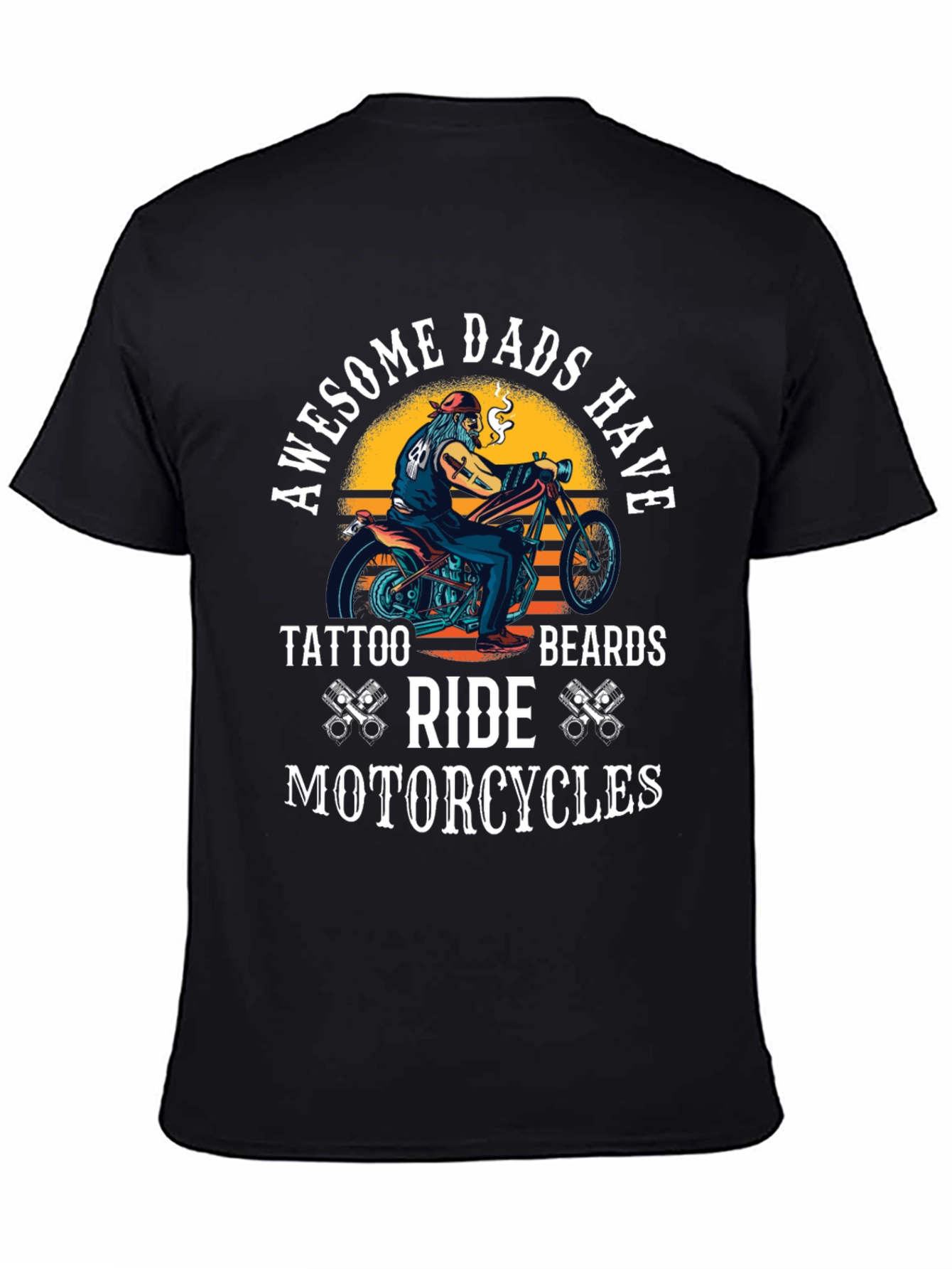 Awesome Dads Motorcycle Graphic Tee